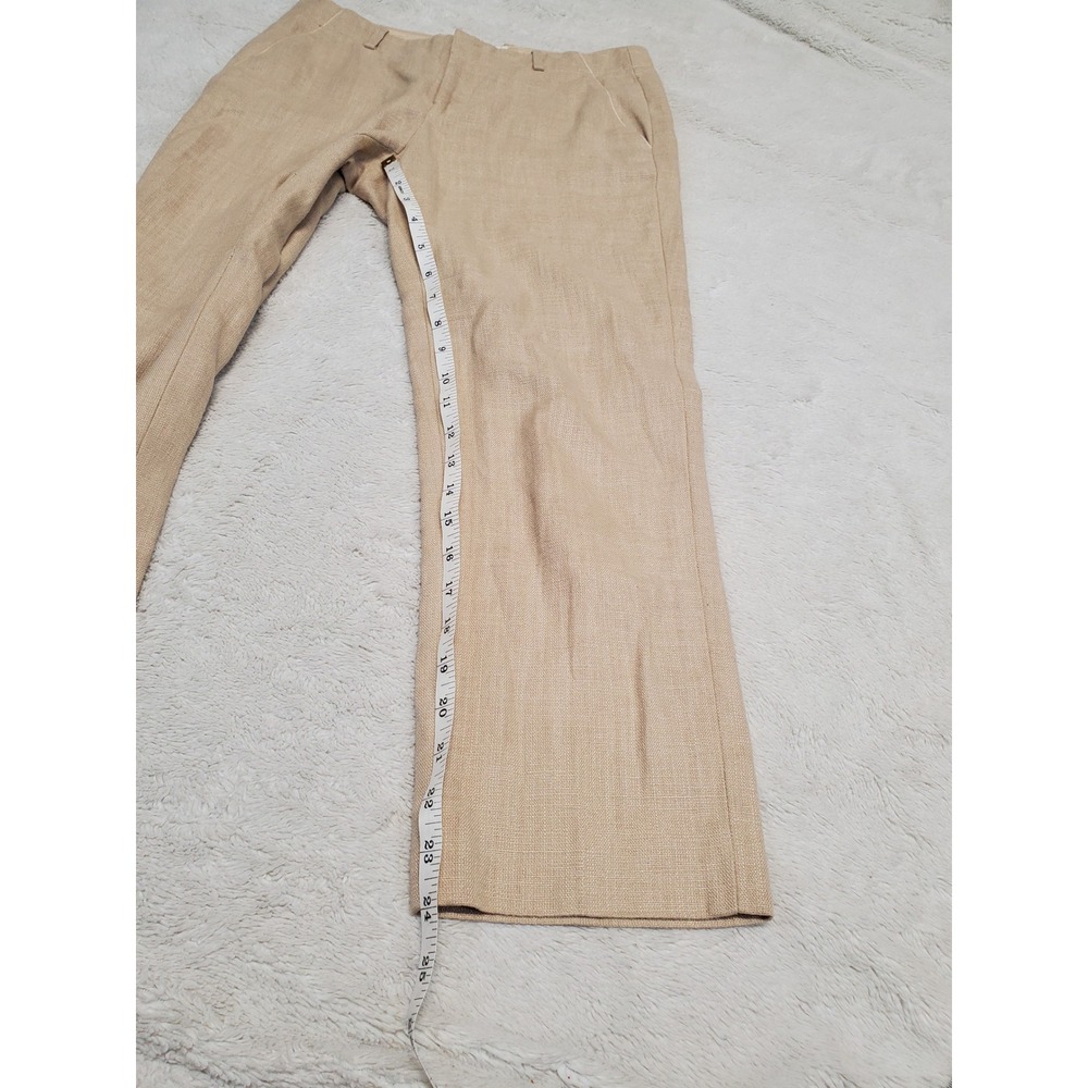 Elevenses Anthropologie Cream Linen Blend Cropped Pant 2 Capsule Boho Minimalist - Picture 9 of 11